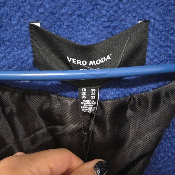 Vero Moda Curve Blue Long Wool Coat - Picture 2 of 6